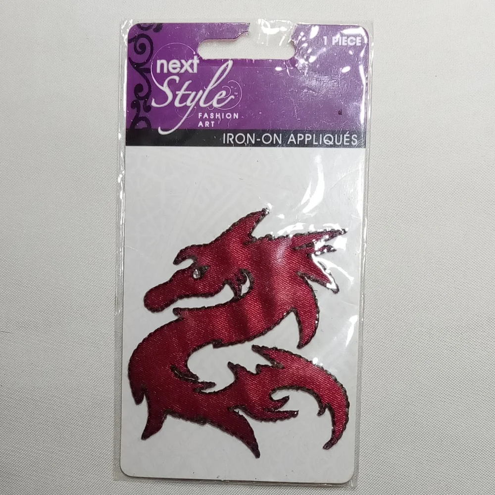 Bundle of 2 Fashion Art Embroidered Red Dragon Applique Iron On Patches
